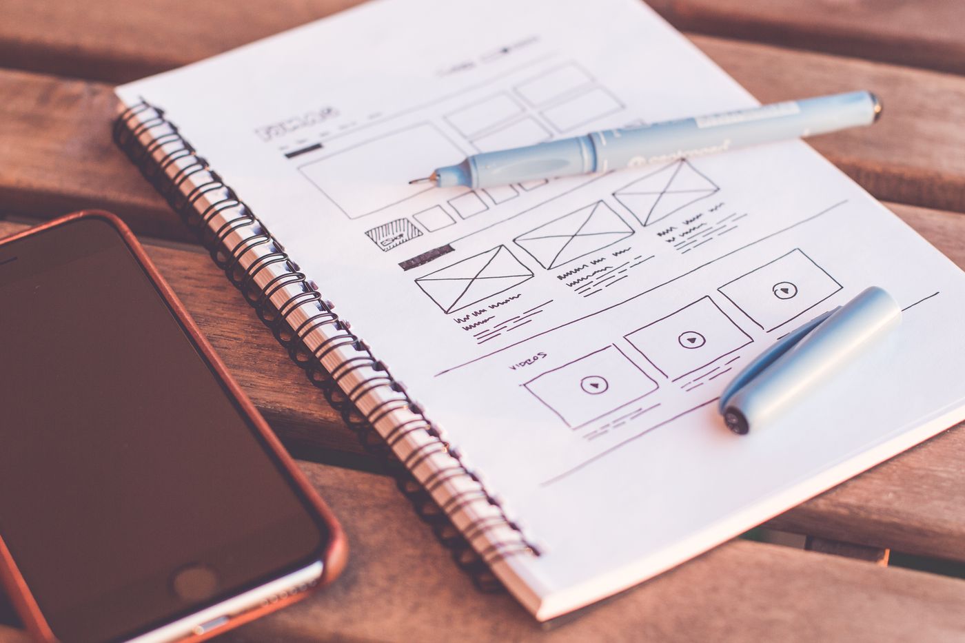 Creative website design workspace